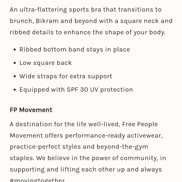 FP Movement Good Karma Square Neck Bra in African Violet Size XS/S - Picture 3 of 10